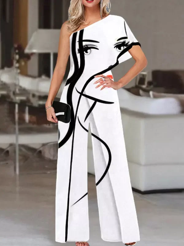 Fashion art print print jumpsuit