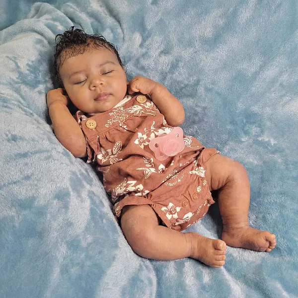 12"/16" Full Body Silicone Reborn Baby Amani — African American Girl