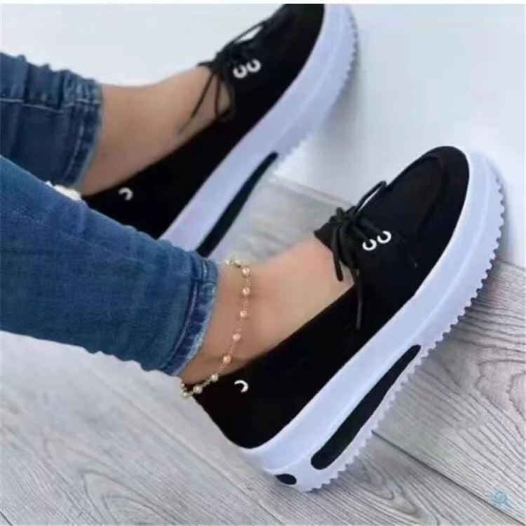 Qengg 2022 New Thick-soled Women's Sports Shoes Fashion Casual Comfortable Slip-on Flat Shoes Women's Heightening Vulcanized Shoes