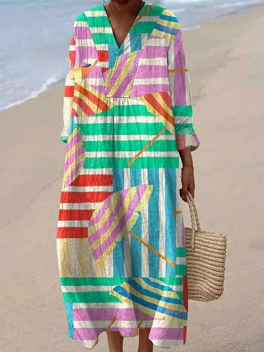 Women's  Vintage Art Print Casual Dress