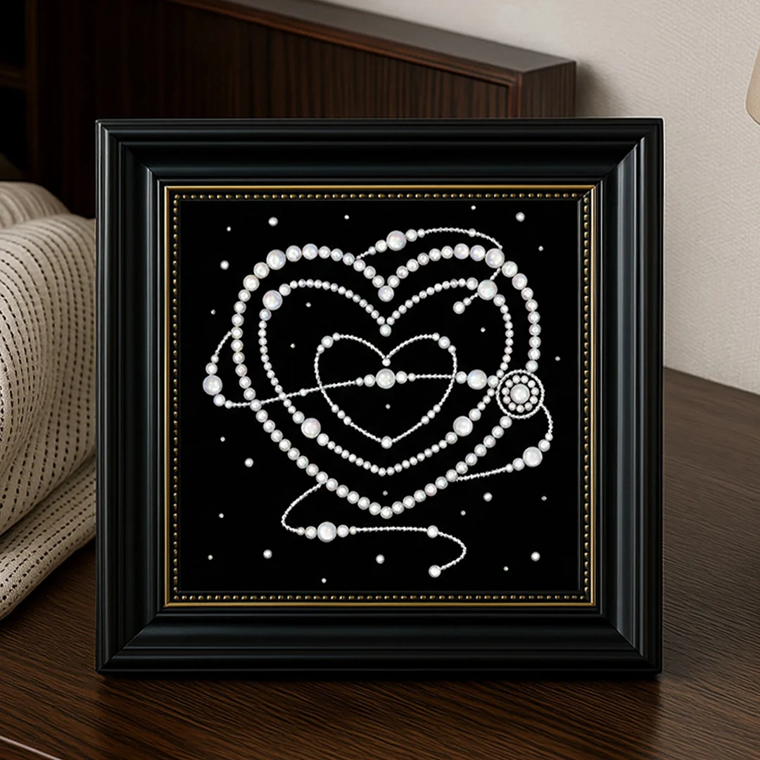 Love - DIY Pearl Diamond Art Kit With Frame 27*27cm