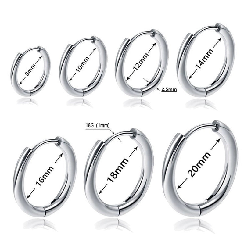 1 Piece Basic Minimalist Round Plating Stainless Steel Earrings