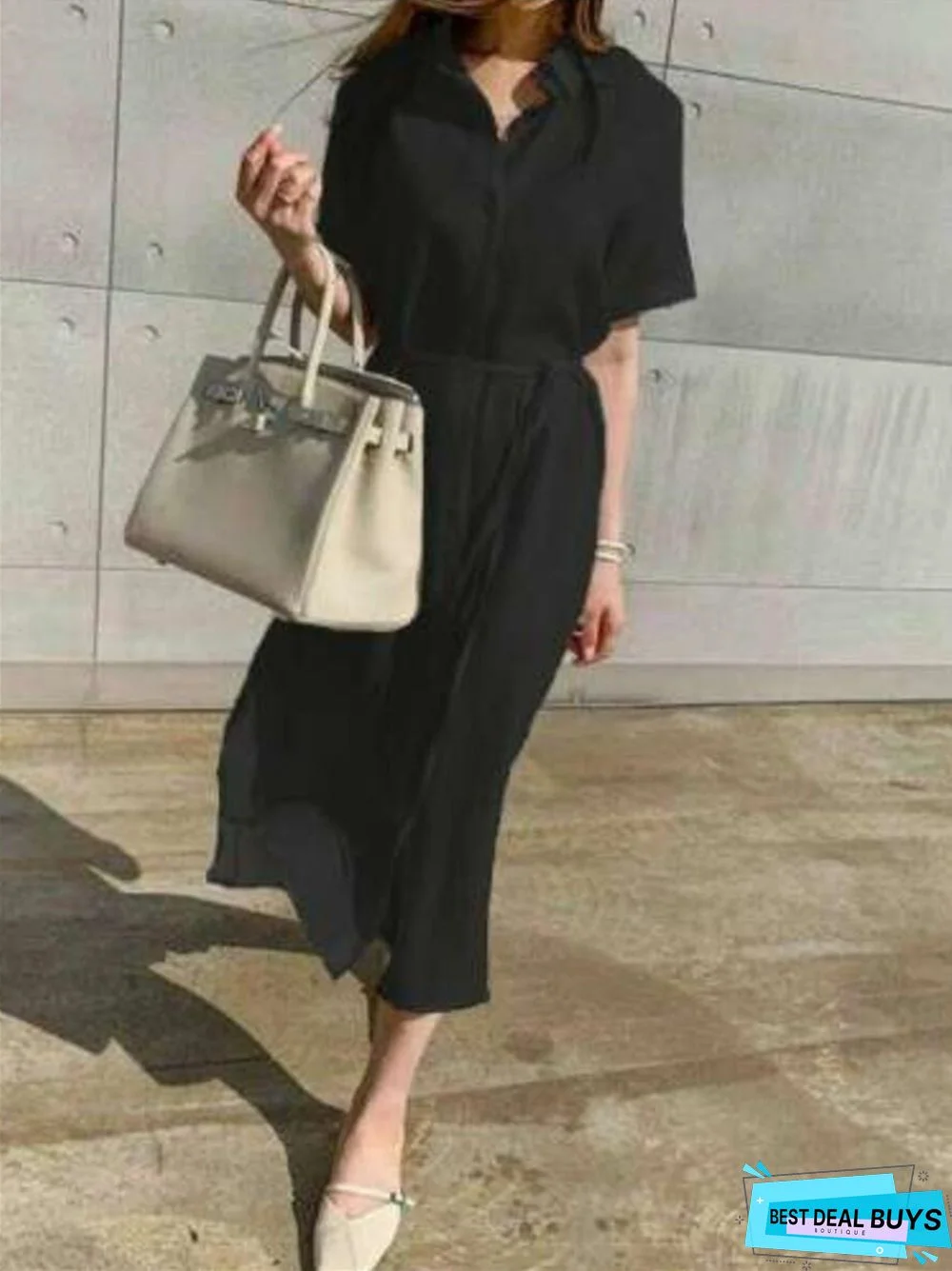 Simple Short Sleeve Dress Women's Casual Dresses