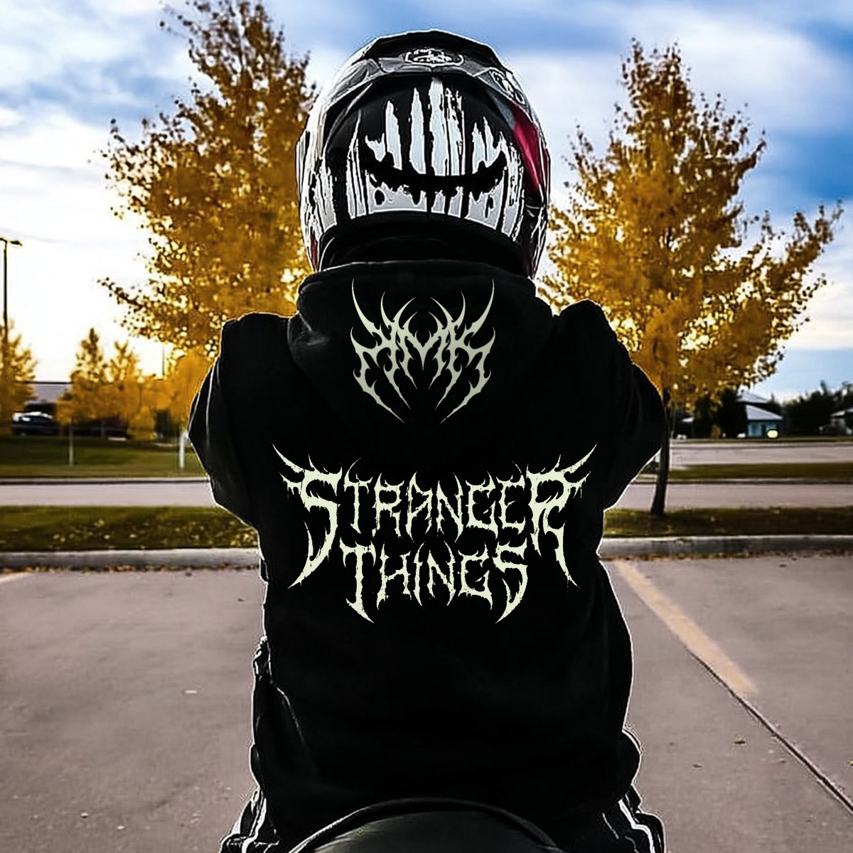 Luminous Gothic Graphic Casual Hoodie