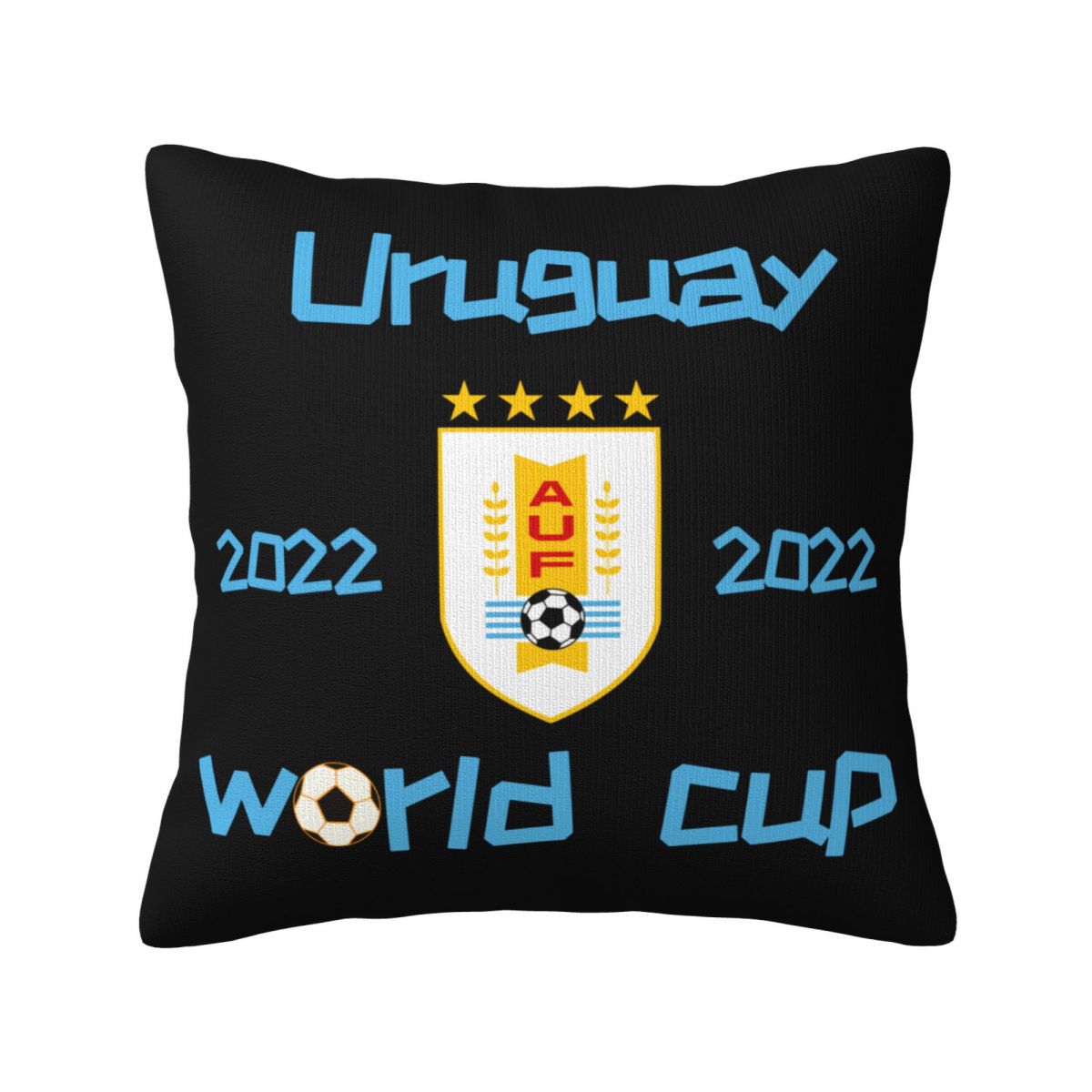 Uruguay 2022 World Cup Team Logo Short Plush Cushion for Home Decor
