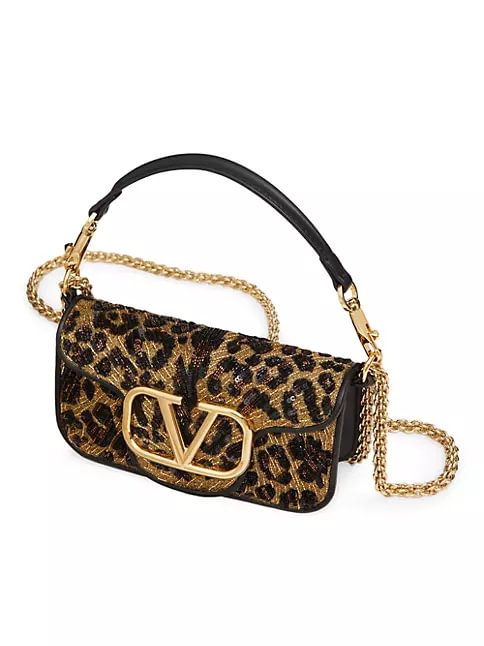 Valentino Garavani Small Loc&ograve; Shoulder Bag With Animalier Embroidery