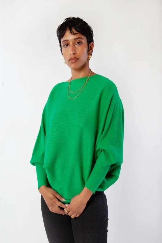 The Jen Sweater Fine Ribbed Dolman 3/4 Sleeve