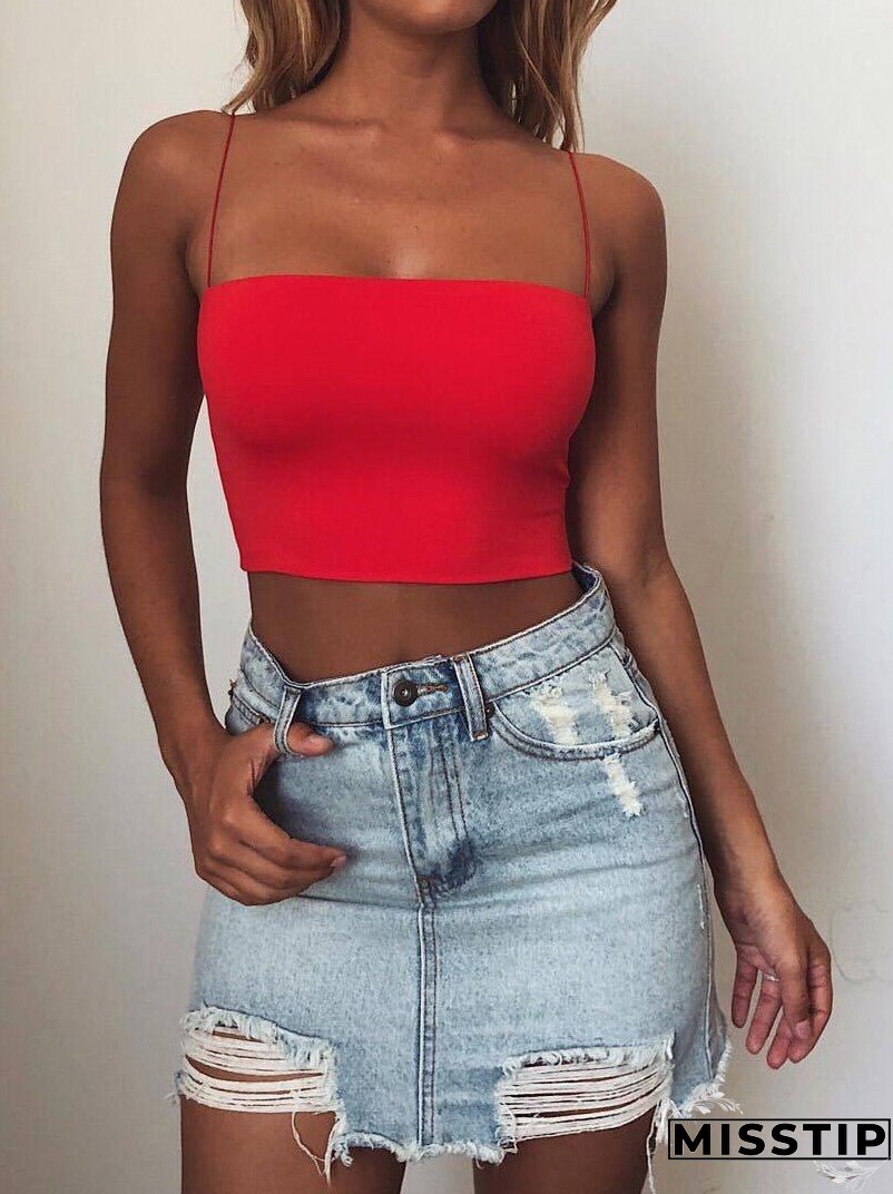 Solid Combed Cotton Strapless Tube Top