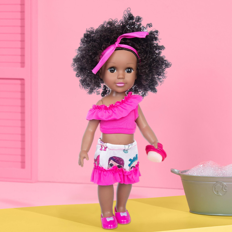 Blackbabydolls 14 inch Cute Black Real Looking Baby Dolls for 3 Year
