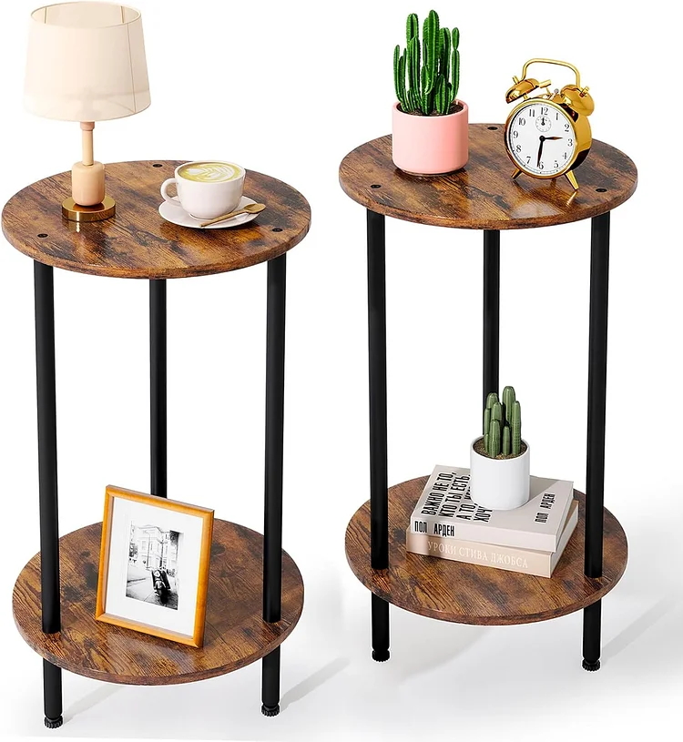 Small Round Side Table Bedroom With Black Nightstand
