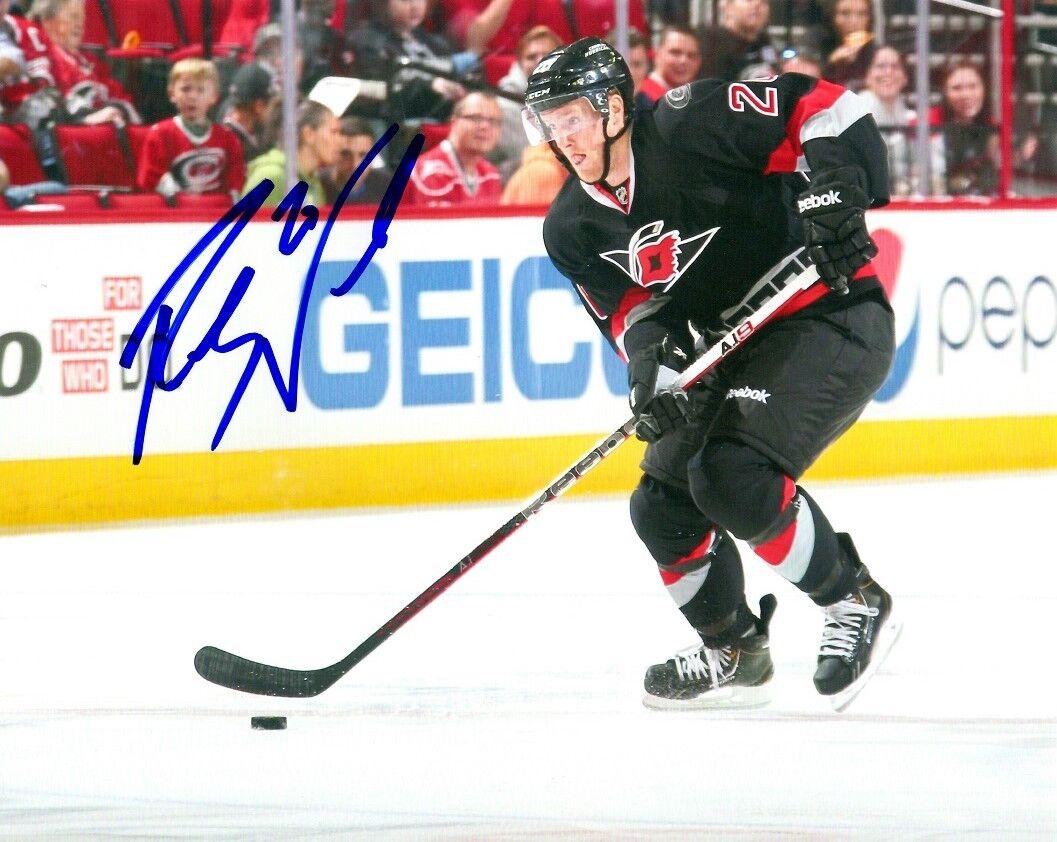 Signed 8x10 RILEY NASH Carolina Hurricanes Photo Poster painting - COA