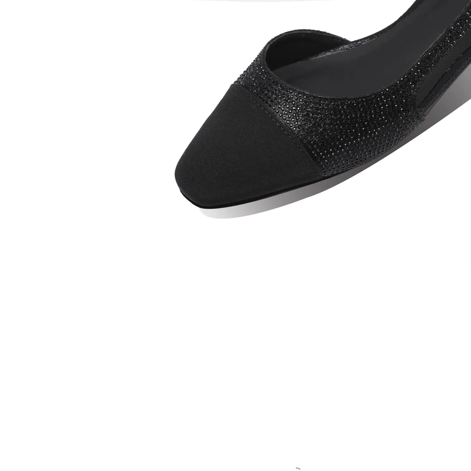 20mm Womens Slingback Rhinestone Flat Pumps Closed Round Toe Splicing Casual Shoes-vocosishoes