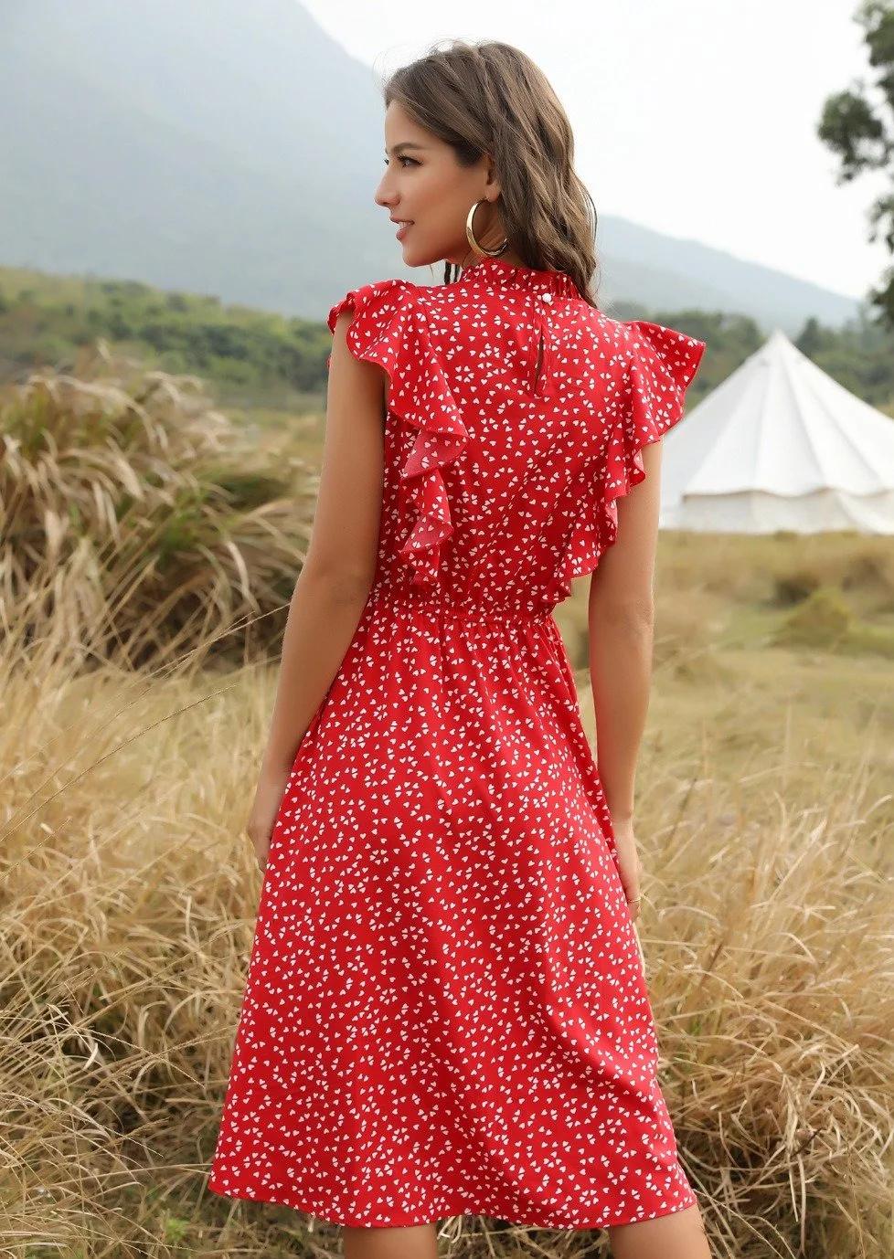 Love Song Floral Print Maxi Dress Red 丨August Lemonade