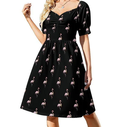 black flamingo dress ISLAND FLAMINGO BLACK DRESS  Judith March
