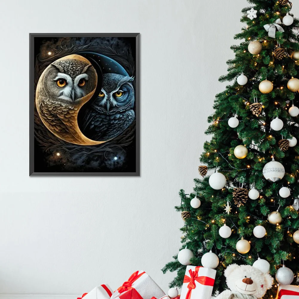 Full Round Diamond Painting 30*40cm - Yin Yang Eagle