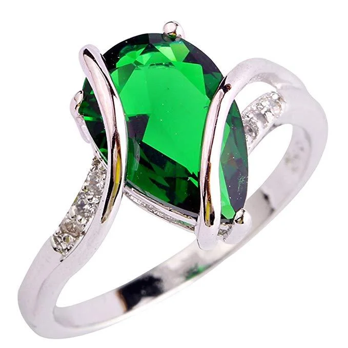 Stunning Tear Drop Rhinestone and Gem Ring