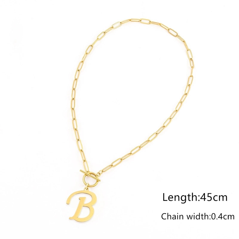 Elegant Minimalist Classic Style Letter 201 Stainless Steel 304 Stainless Steel Pendant Necklace