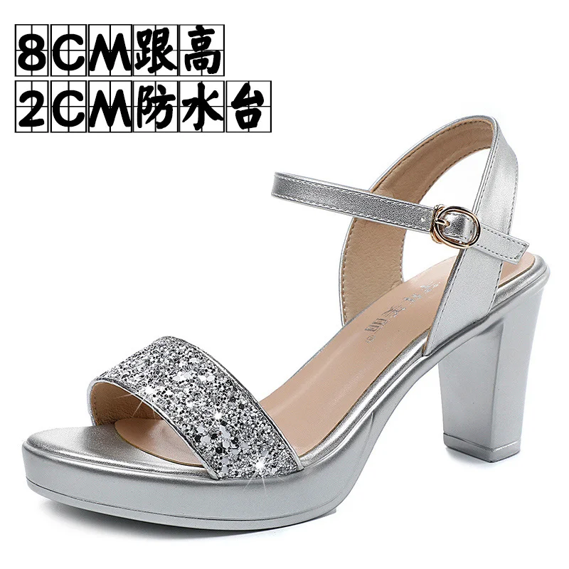 Breakj Breakj Table Lebright Dress 10CM High Heel Cool Shoes Summer New Dew Cheongsam High Heels Lace Women's Sandals