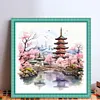 Pavilions-11CT Stamped Cross Stitch 40*40cm/15.75*15.75in tapestrymarket