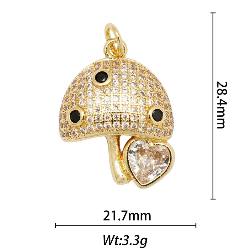 1 Piece 13.8*28.1mm 15.9*26mm 21.7*28.4mm Copper Pearl Zircon 18K Gold Plated Animal Paw Print Shell Jewelry Accessories Pendant