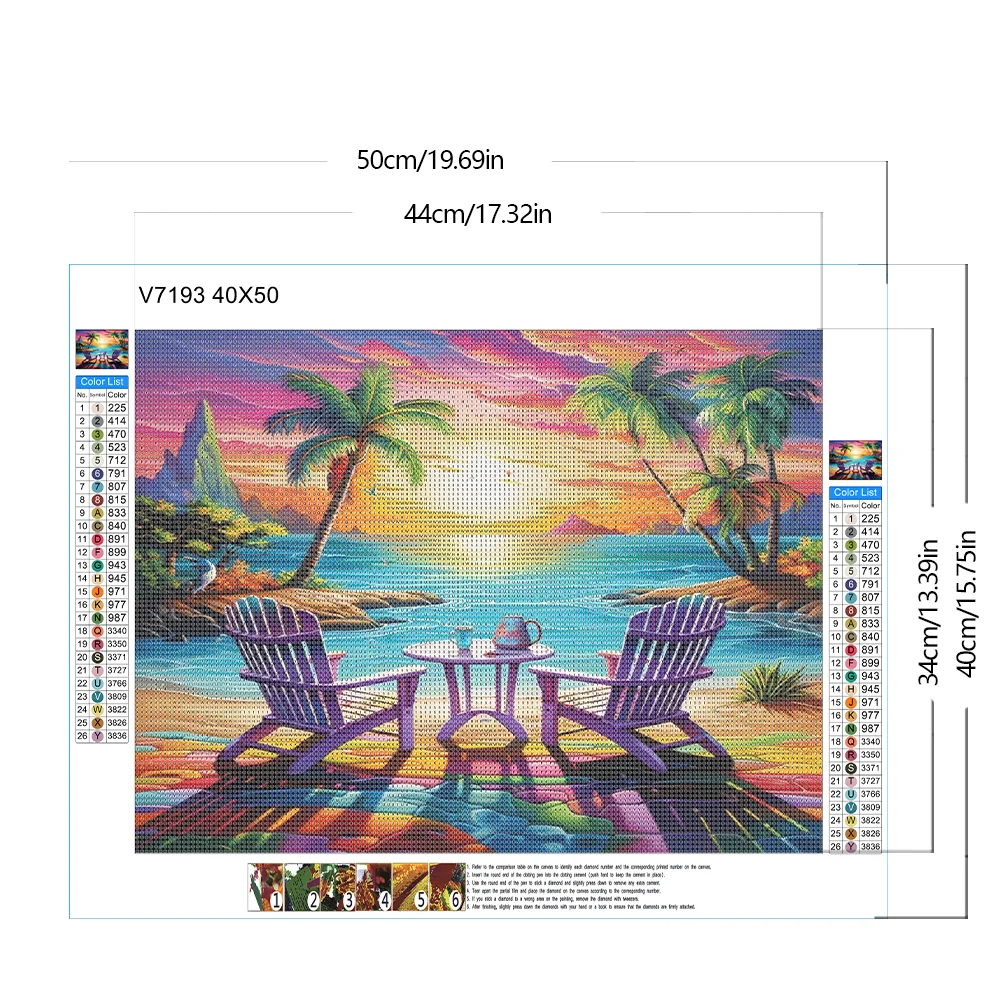 Diamond Painting - Full Round Drill - Beach(Canvas|50*40cm)
