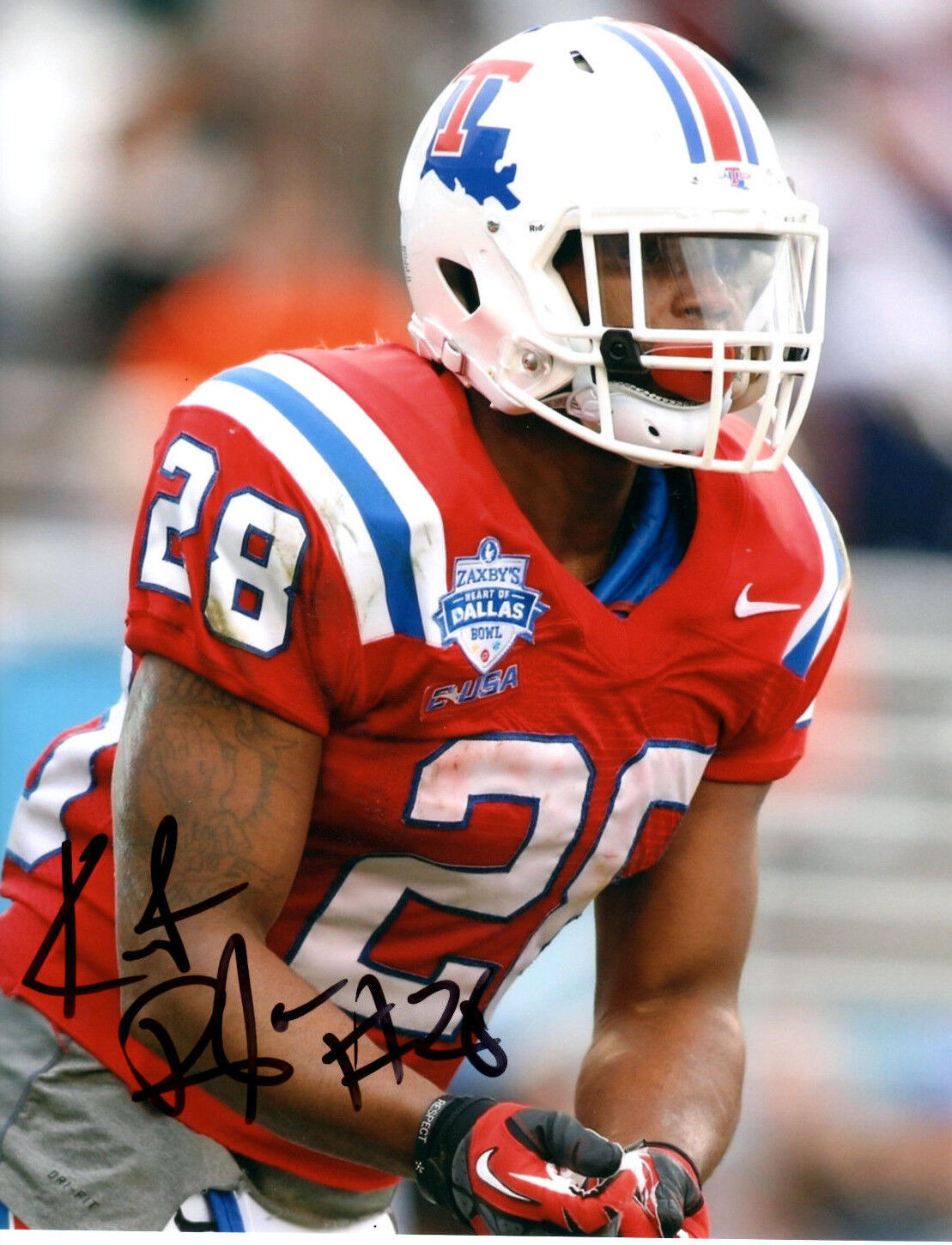 Kenneth Dixon Louisiana Tech Bulldogs signed autographed 8x10 football Photo Poster painting a