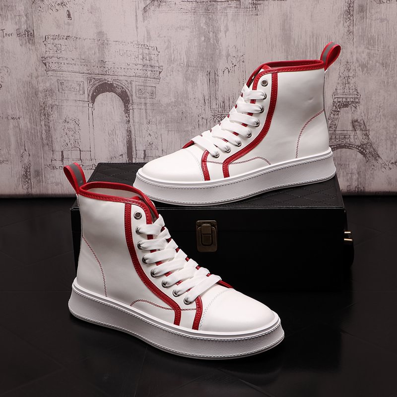 White High Top Board Shoes Men's Net Red Ins-PABIUYOU- Women's Fashion Leader
