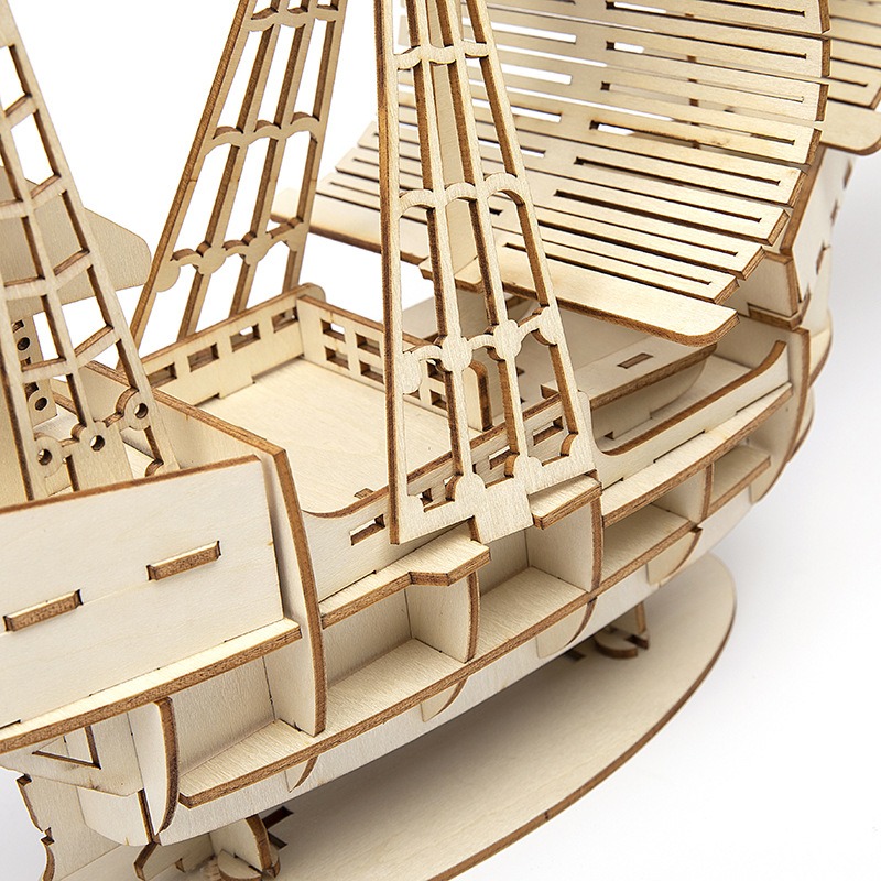 Tegooe 3D Wooden Sailboat Model Kit DIY Assembly Puzzle Craft for Adults Teens