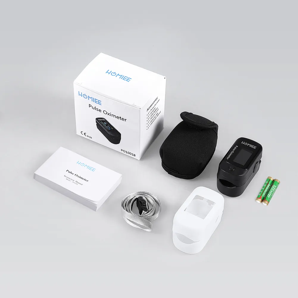 Digital Finger Pulse Oximete 4 Directions Mini Household Health Monitors (Black)