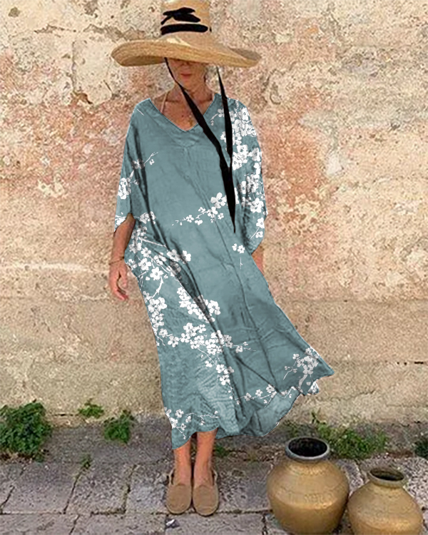 Resort Floral Print Loose Dress