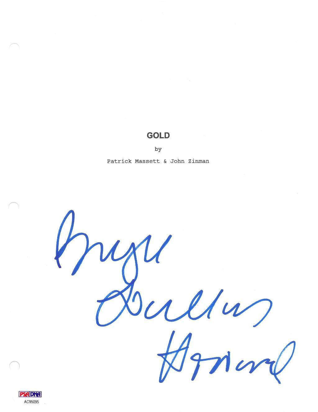 Bryce Dallas Howard Signed Gold 8.5 x 11 Script Page 1 PSA/DNA #AC95095