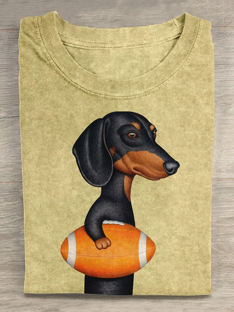 Funny Dachshund Dog Art Print T-shirt