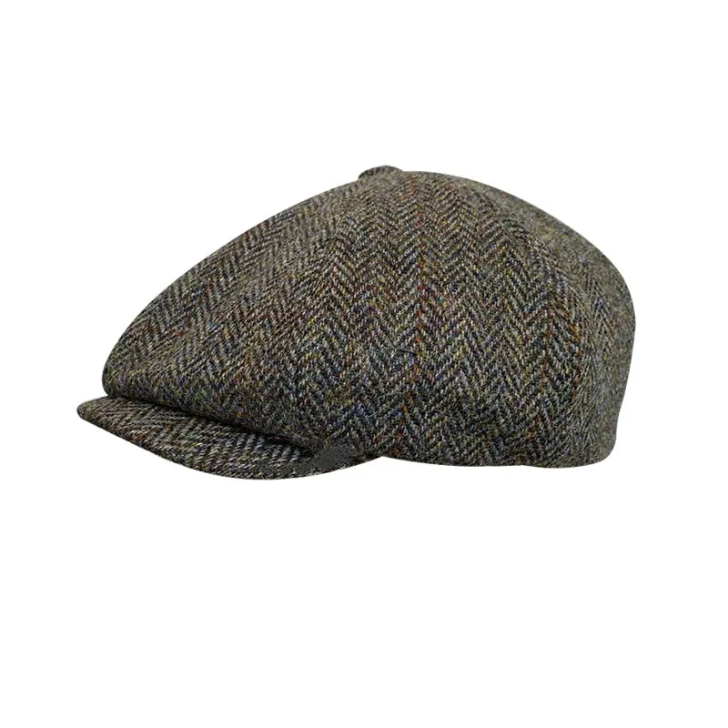 The Winter Herringbone Eight-Blade Flat Hat