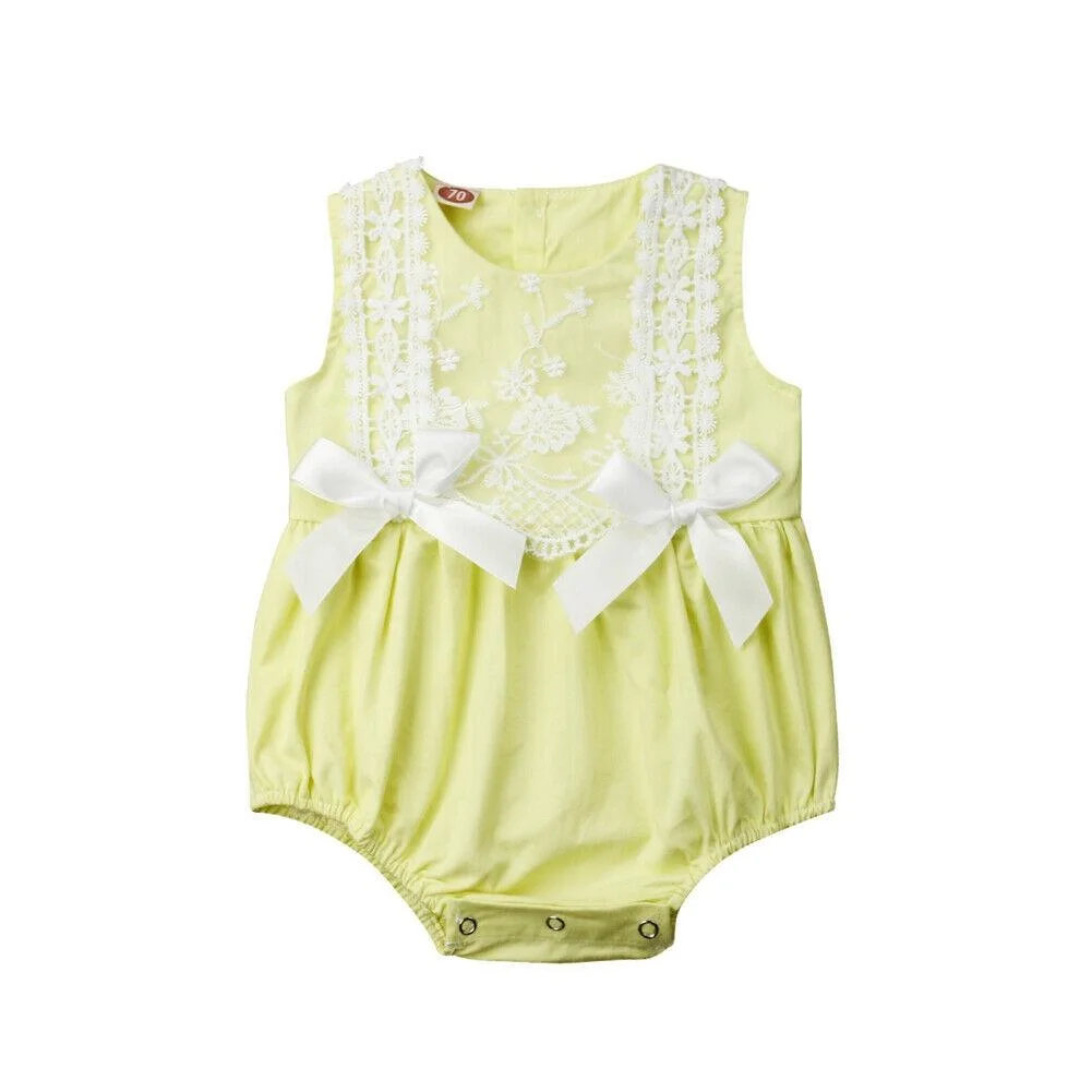 2019 Baby Summer Clothing Cute Toddler Baby Girl Lace Bodysuit Jumpsuit Sleeveless Sunsuit Clothes Casual Playsuit Outfits 0-24M