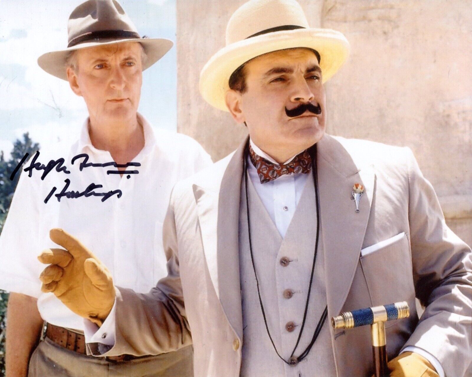 Poirot 8x10 Photo Poster painting signed by actor Hugh Fraser as Captain Hastings - UACC DEALER