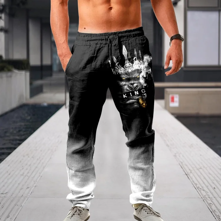 BrosWear Casual Street Black Gorilla Print Pants
