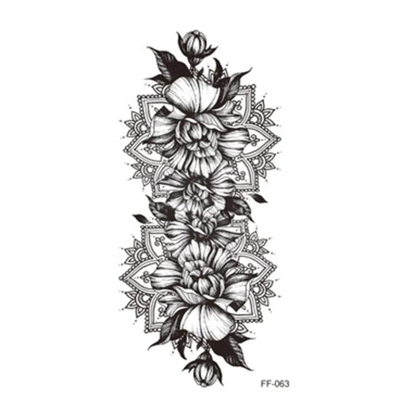 1 Pcs Women Body Chest Art Temporary Tattoo Sticker Big Large Fake Tattoo Sticker Purple Rose Flower Girl Waist Bracelet Tattoos