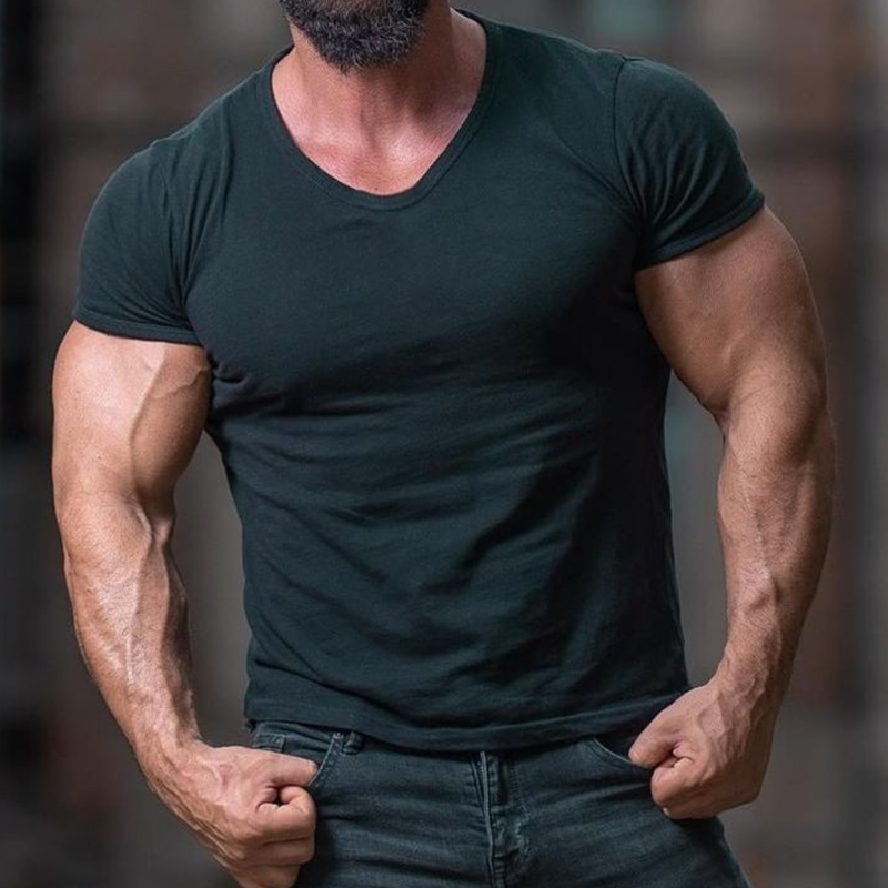 Men's Classic Black Casual Short Sleeve T-Shirt