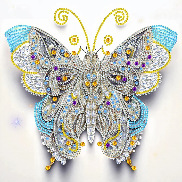 Partial Special-Shaped Diamond Painting - Pale Butterfly 30*30CM