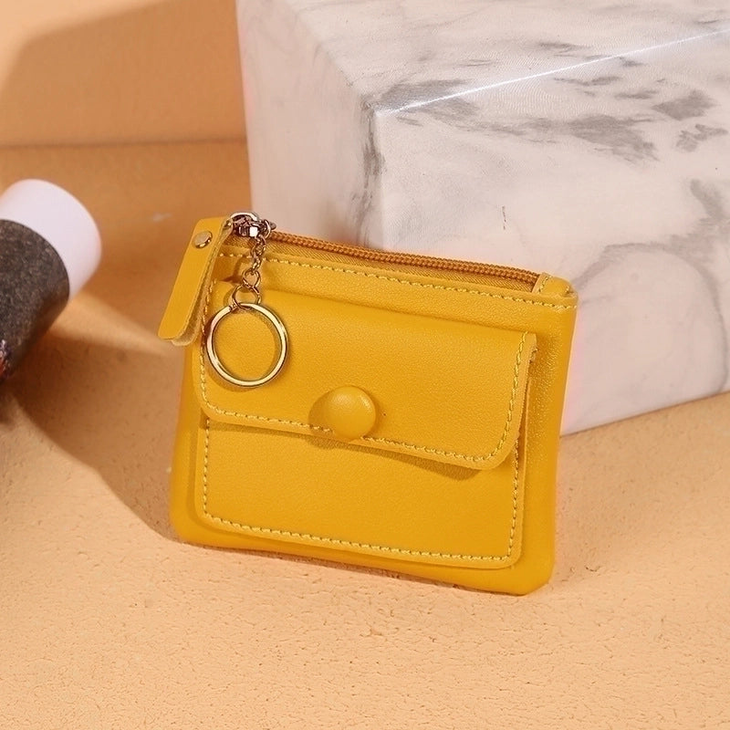 Women’s Solid Color Pu Leather Zipper Coin Purses
