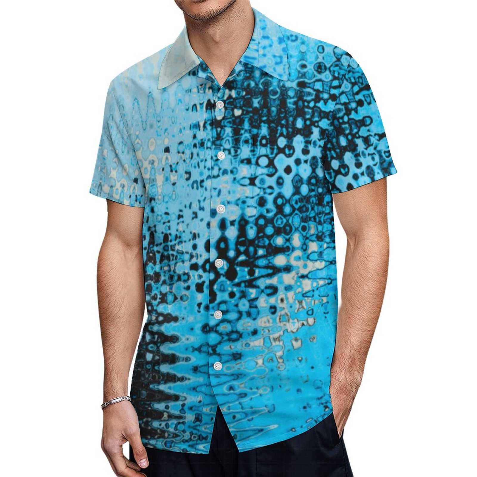 Bootyliscious Liquid Winter Camo Hawaiian Shirt Mens Button Down Plus Size Tropical Hawaii Beach Shirts