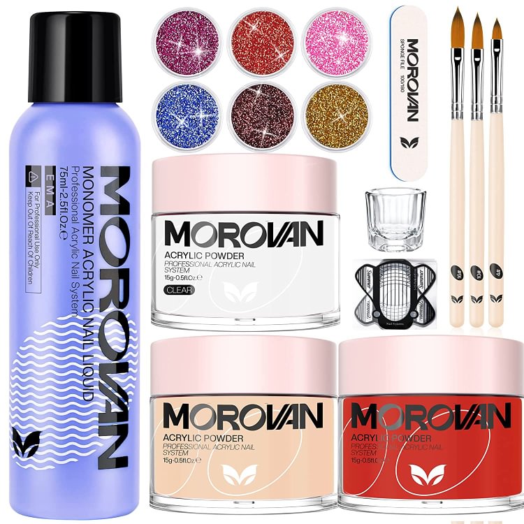 Morovan 3 Colors Acrylic Nail Kit S54