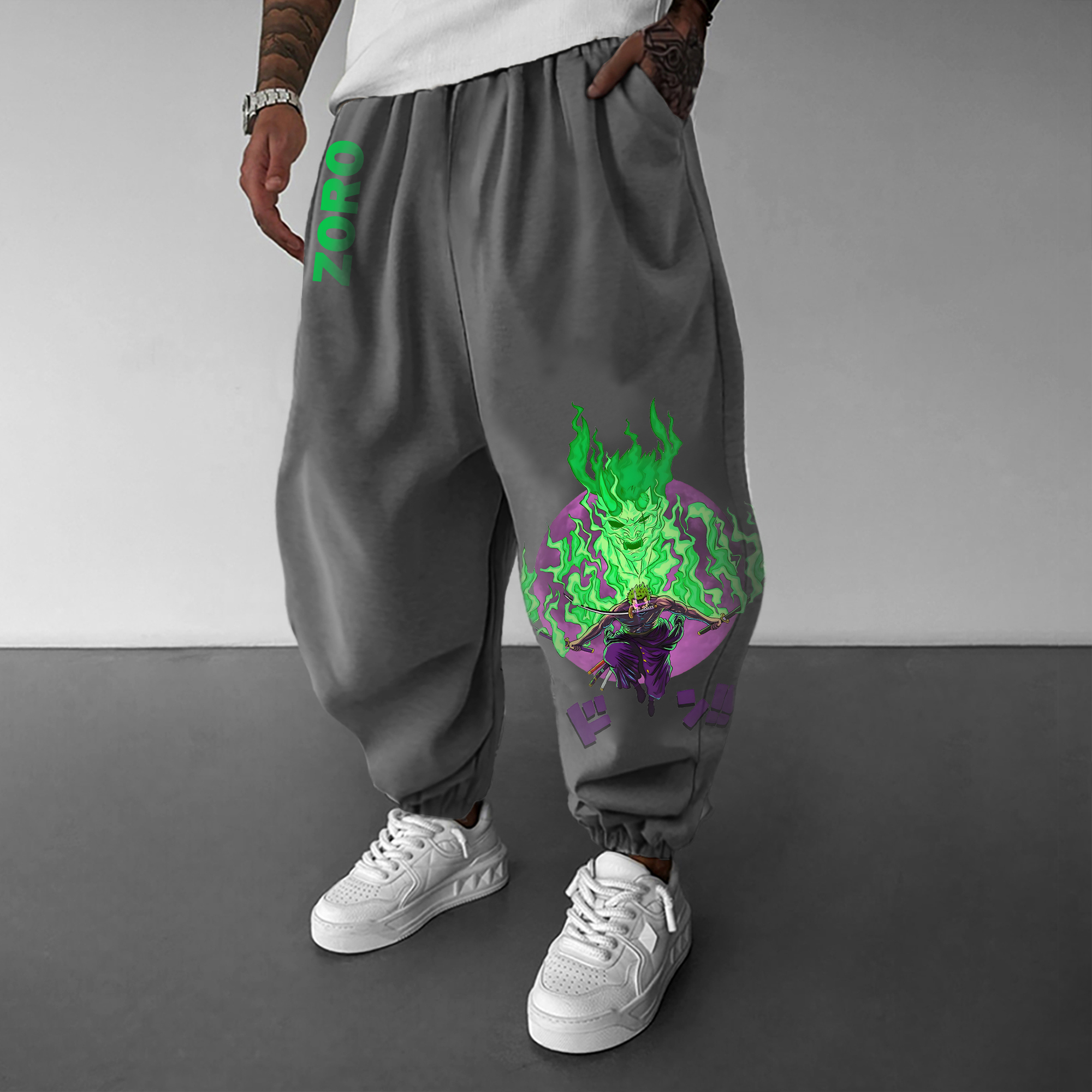  Stylish Graphic Jogger Pants with Unique Flame Design
