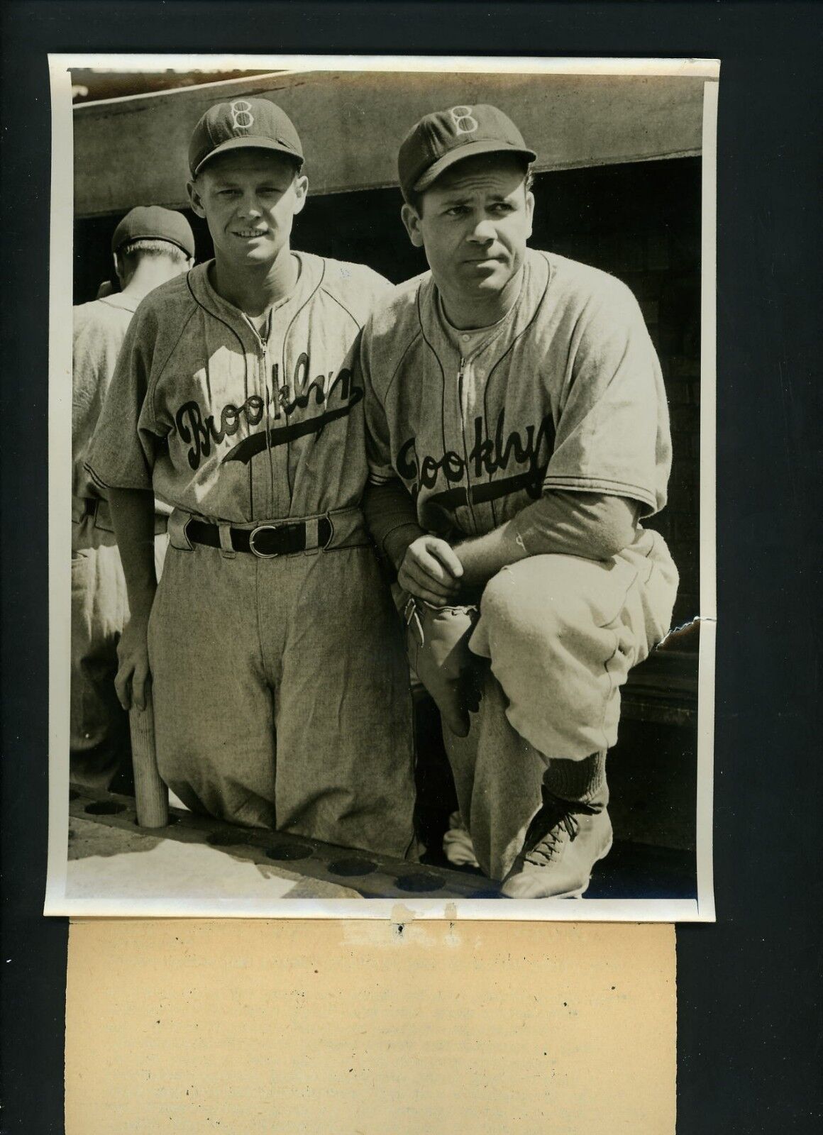 Tom Drake & Tom Tatum 1941 Press Wire Photo Poster painting Brooklyn Dodgers