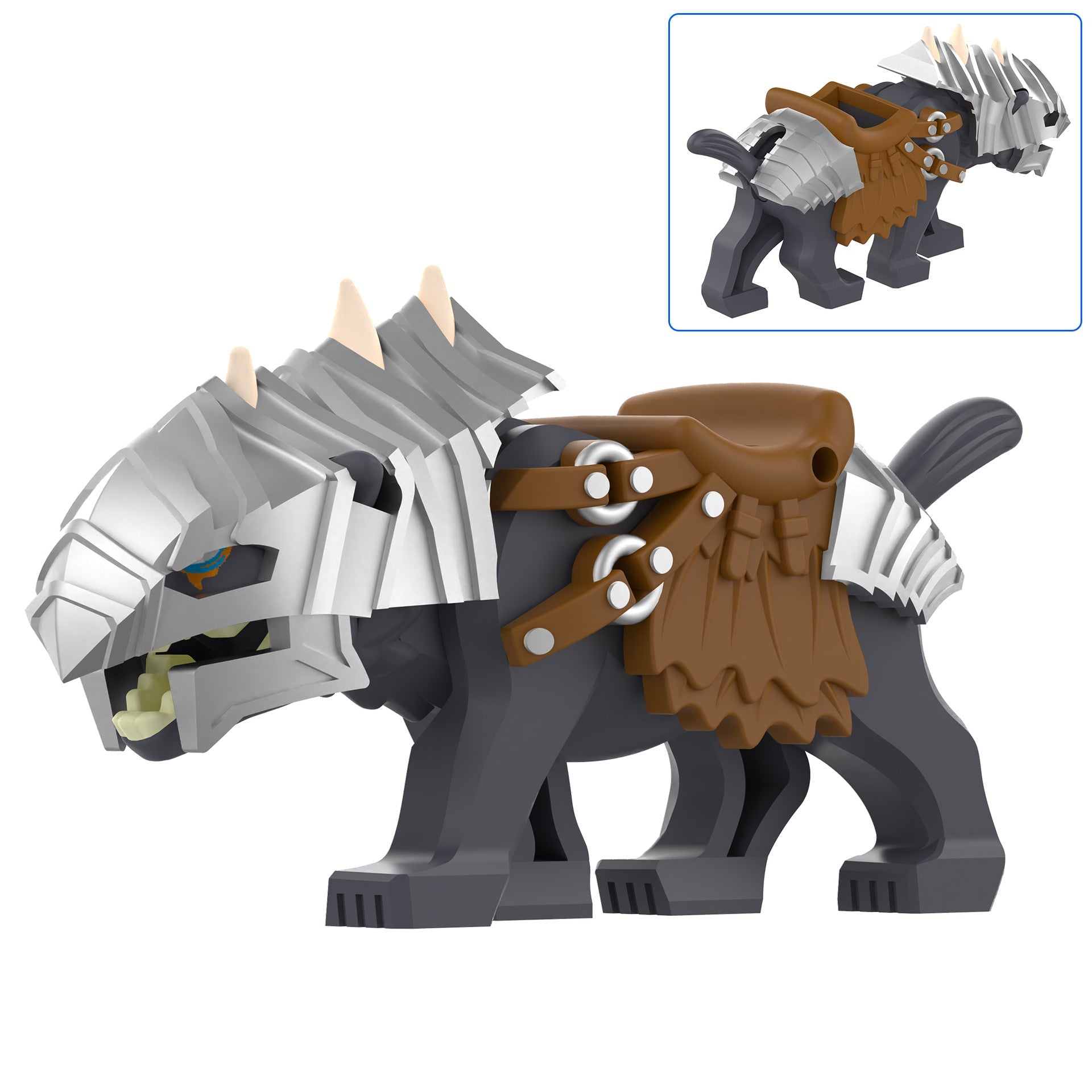 Grey Wargs Armored Custom Lord of the Rings Minifigure Minifigure Bricks monstertoys