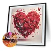 Roses rouges en forme de c&oelig;ur pour la Saint-Valentin, kits sp&eacute;ciaux de peinture en forme de per&ccedil;eur partiel 5d DIY pour adultes d&eacute;butants, peintures d