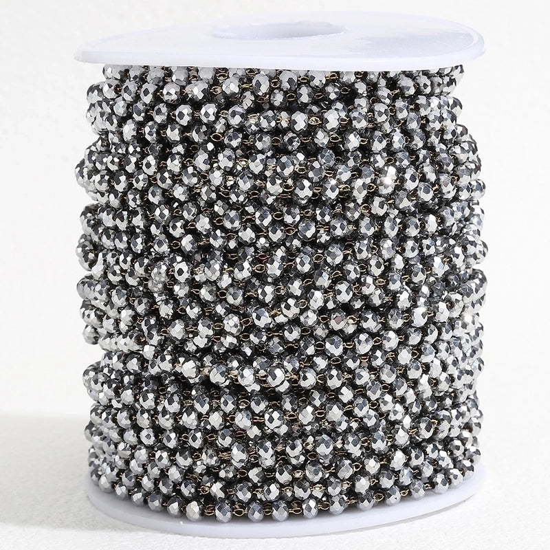 1 Set Stainless Steel Artificial Crystal Plating Polished Chain