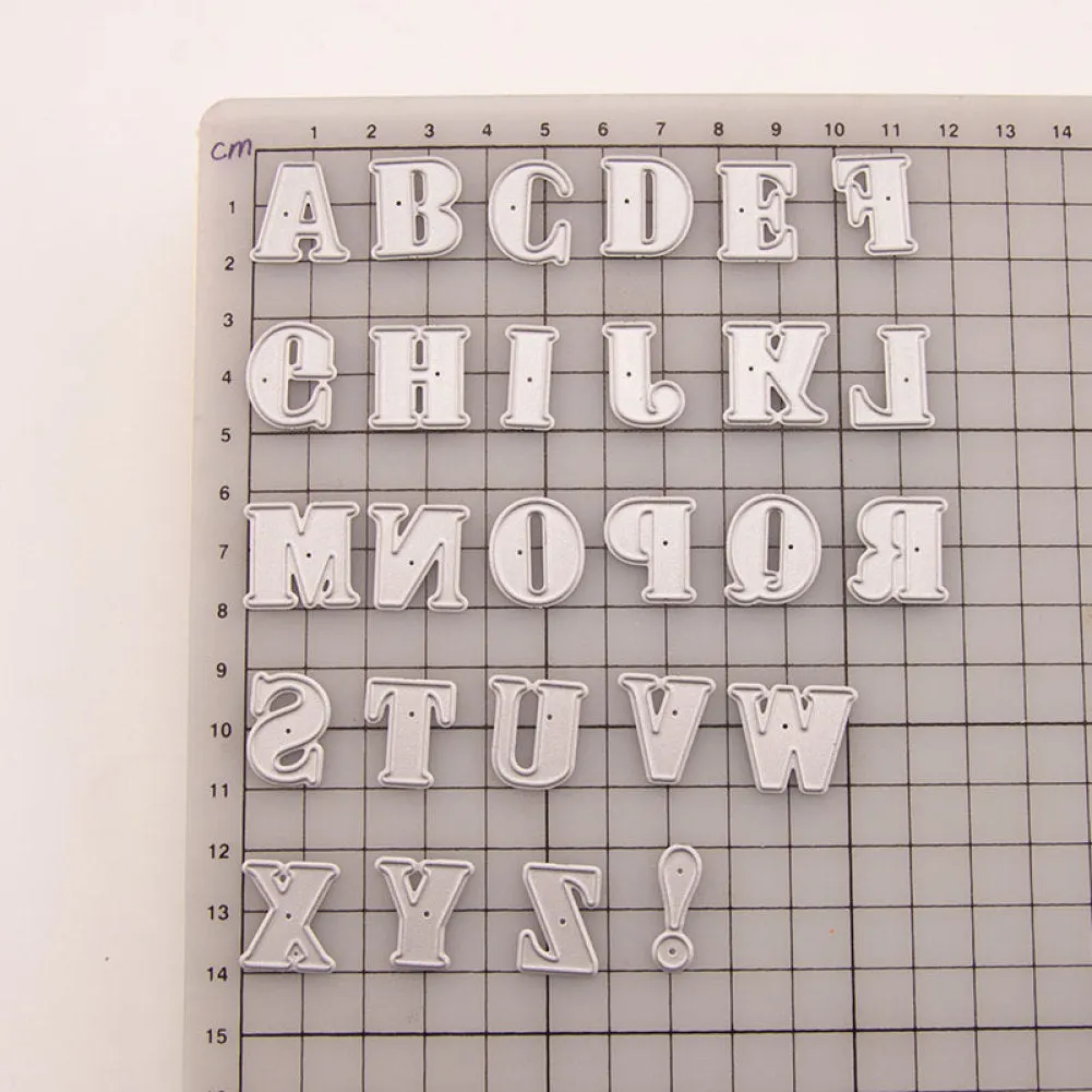 27pcs/Set Alphabet Letter Metal Cutting Dies Stencil for DIY Scrapbooking Album Embossing Paper Cards Deco Crafts Die Cuts