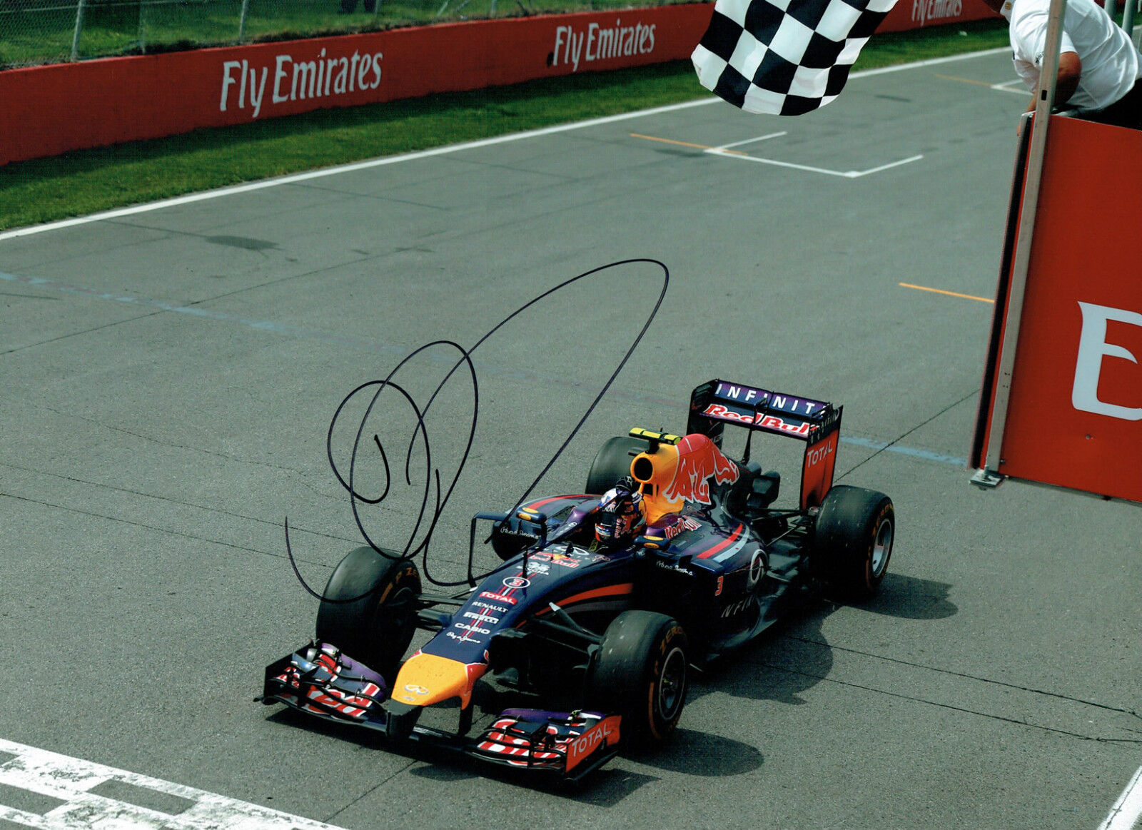 Daniel RICCIARDO Autograph SIGNED 16x12 Photo Poster painting Red Bull Race Winner F1 AFTAL COA