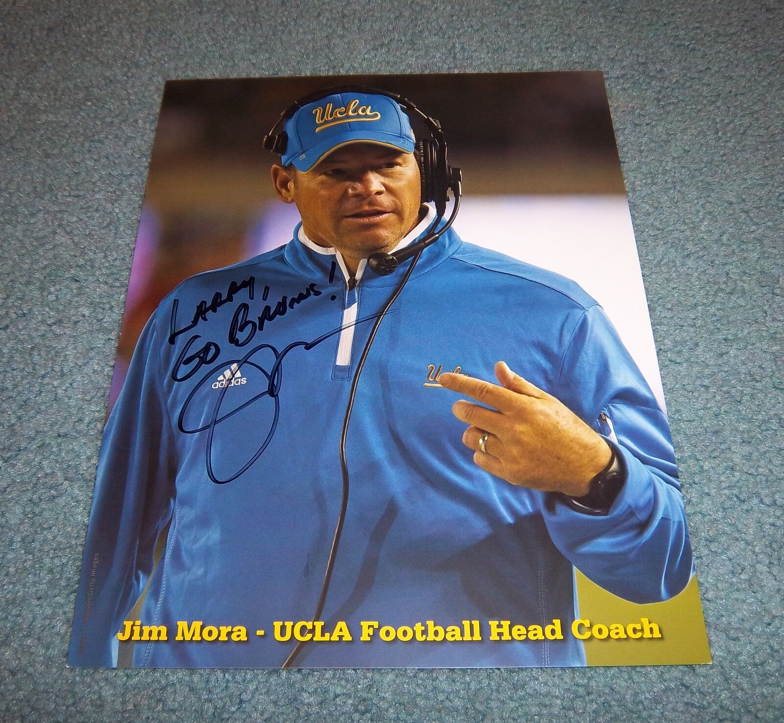 UCLA Coach Jim Mora Signed Autographed 8 1/2 x 11 Photo Poster painting Bruins A
